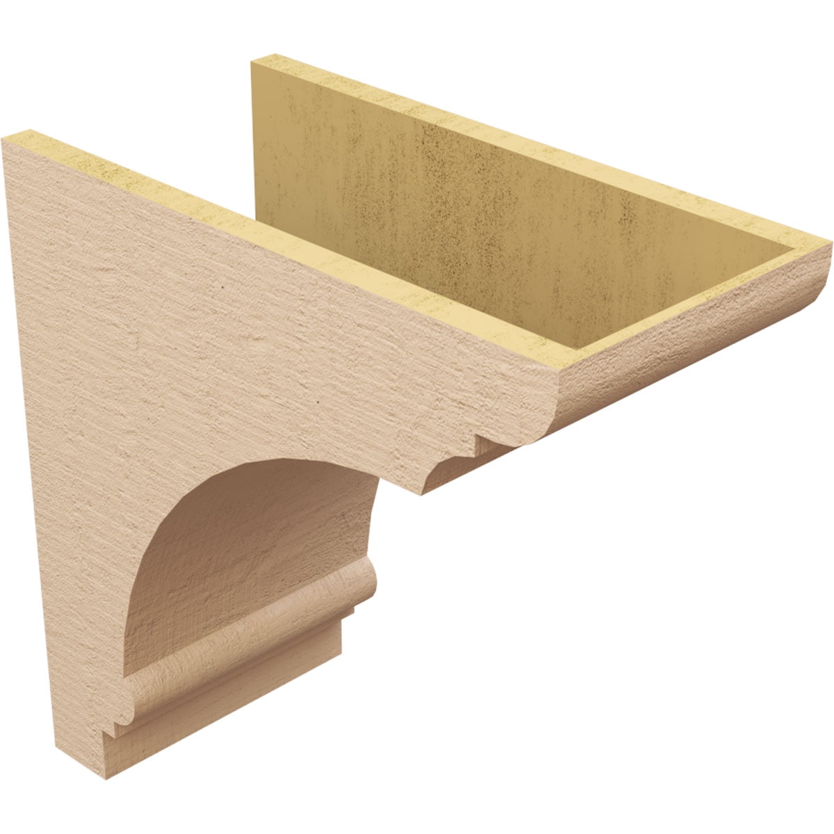 10"W x 20"D x 20"H Classic Hughes Rough Cedar Woodgrain TimberThane Corbel, Primed Tan