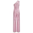 thumbnail image 4 of Xnihocha Combinaison Sans Manches pour Femmes, une Épaule, Robe de Soirée à Sequins, Rose 3TG, 4 of 7