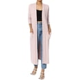 thumbnail image 1 of TheMogan Women's S~3X Long Open Front Drape Soft Knit Duster Long Sleeve Maxi Cardigan, 1 of 1