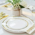 thumbnail image 5 of Hawsaiy 350PCS Gold Disposable Plates and Cups Set for 50 Guests, Plastic Dinnerware with Napkins for Wedding and Party, 5 of 10