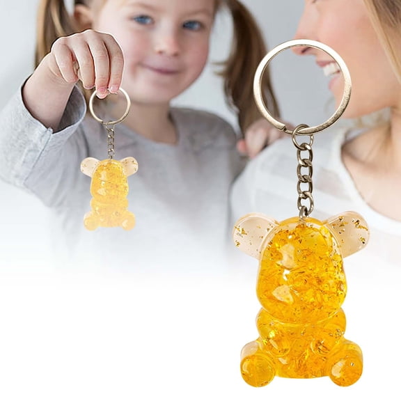 Leatfisat Crystal Bear Keychain Set, Popular Accessory, Colorful Resin Bear Keychains For Bags & Keys, Trendy Keyring