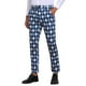 thumbnail image 5 of Pantalones de Patrón Argyle INSPIRE CHIC para Hombre, Pantalones Retro de Frente Plano, Pantalones de Cuadros 32 Azul Negro, 5 of 6