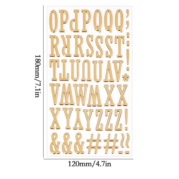 Gold 3D Puffy Alphabet Letter Number Stickers, Metallic Foil Alphabet Stickers A - Z, Christmas Stockings Decor Letter Stickers, Gold Foil Alphabet Stickers, Scrapbooking Craft DIY Gift Tags Decor