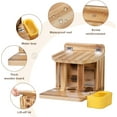 thumbnail image 2 of Wooden Squirrel Feeder with Water Bowl, Large Capacity Squirrels Feeders for Outside, Sturdy Construction, No Assembly Lovely Chipmunk Feeder for Corn, Peanuts, Nuts, Chestnuts (Brown-1pk), 2 of 7