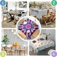 thumbnail image 4 of Colorful Tie Dye Mandala Pattern Square Tablecloth,Waterproof Square Table Cover,Wipeable Spillproof Washable Table Cover for Home Kitchen Party Decor 42"X42"(107x107cm), 4 of 6