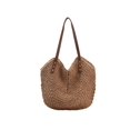 thumbnail image 1 of Bolso Hombro Paja Tejido A Mano Bohemio Bolsos Grandes para Mujer (caqui), 1 of 10