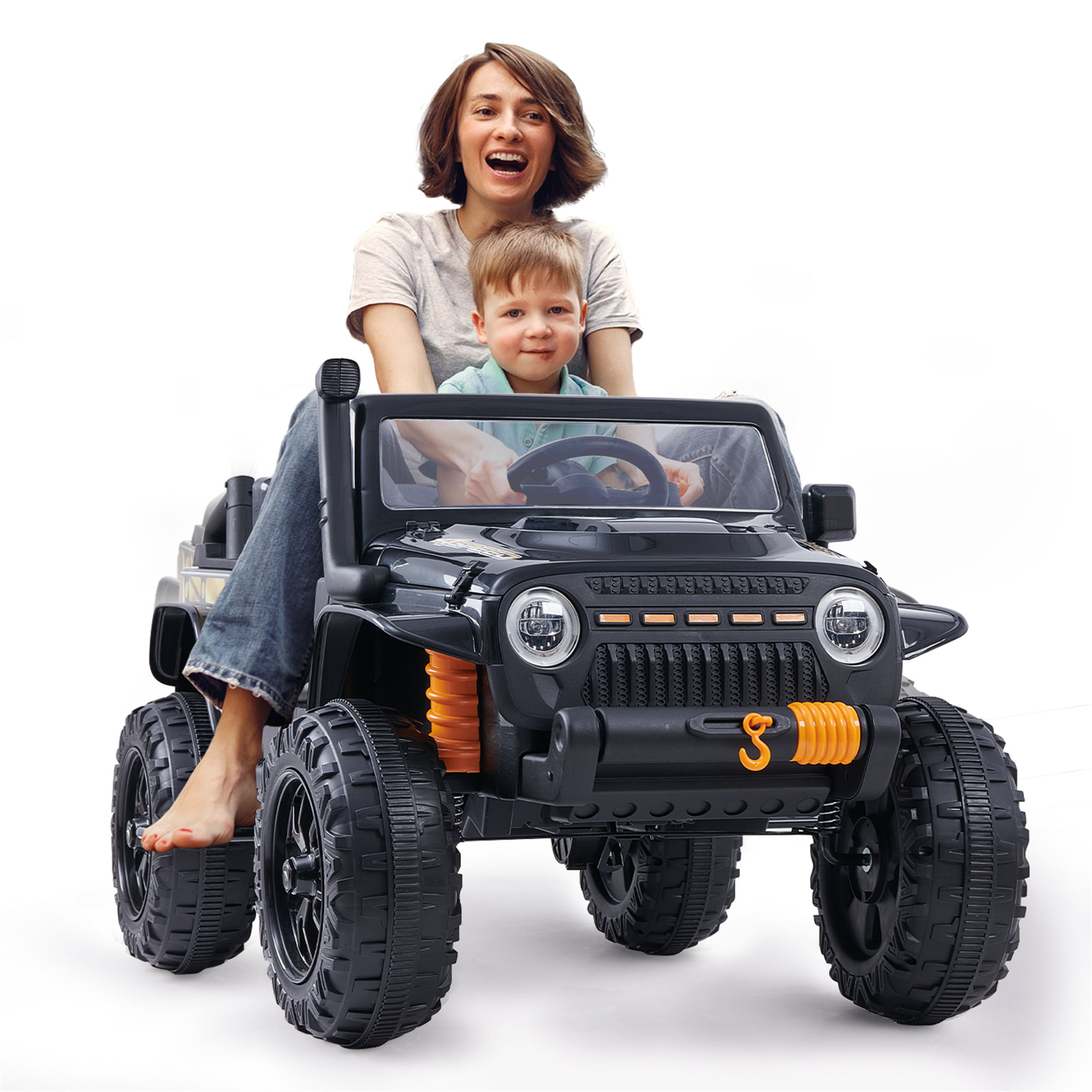12V MP3 Kids Ride On Car Truck with Remote Control 3 Speed LED Lights Black 