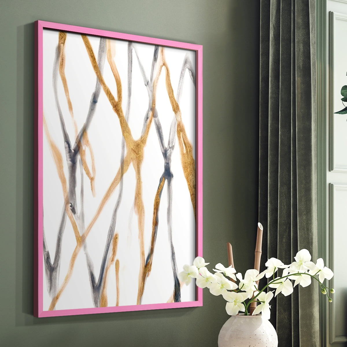 Runnel IX in Pink Solid Wood 8 x 10 Framed Print
