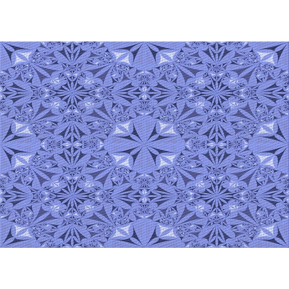 Ahgly Company Machine Washable Indoor Rectangle Transitional Denim Blue Area Rugs, 2' x 5'