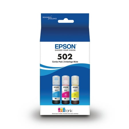 Epson T502 EcoTank Genuine Ink Ultra-high Capacity Bottle Color Combo Pack