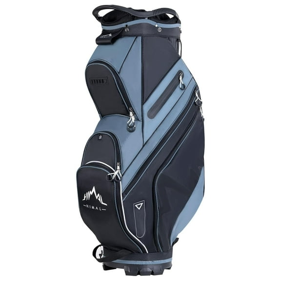14-Way Golf Cart Bag with Organizer Divider & Rain Cover Black-Foggy Blue