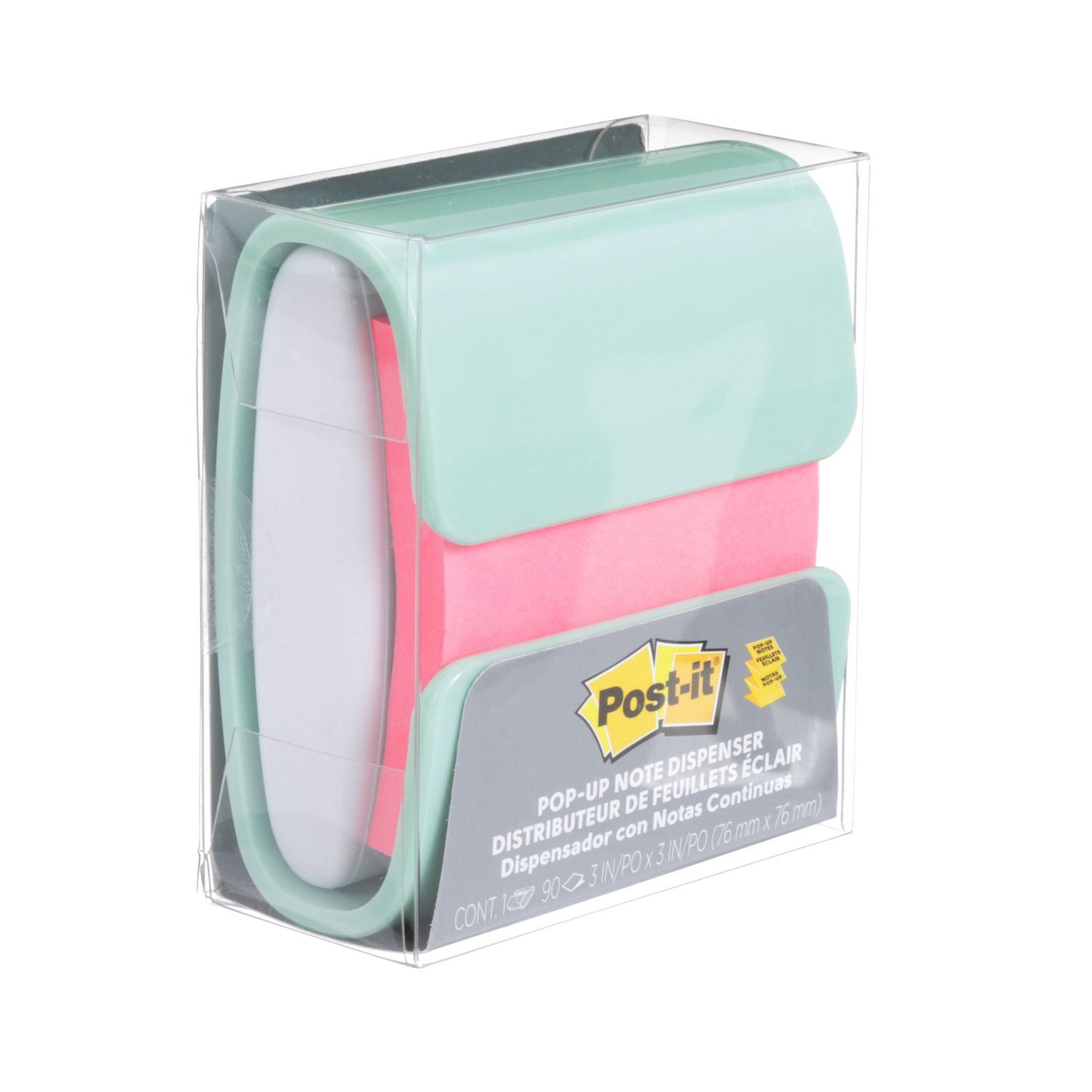 Post-it® Pop-Up Notes Dispenser, Mint Green
