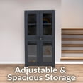 thumbnail image 2 of Sunnydaze Lockable Adjustable 48.75" Plastic 3-Shelf Freestanding Garage Storage Cabinet, Charcoal, 2 of 8