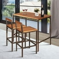 thumbnail image 6 of Costway 3 PCS Patio Rattan Wicker Bar wood Table Chair Outdoor, 6 of 12