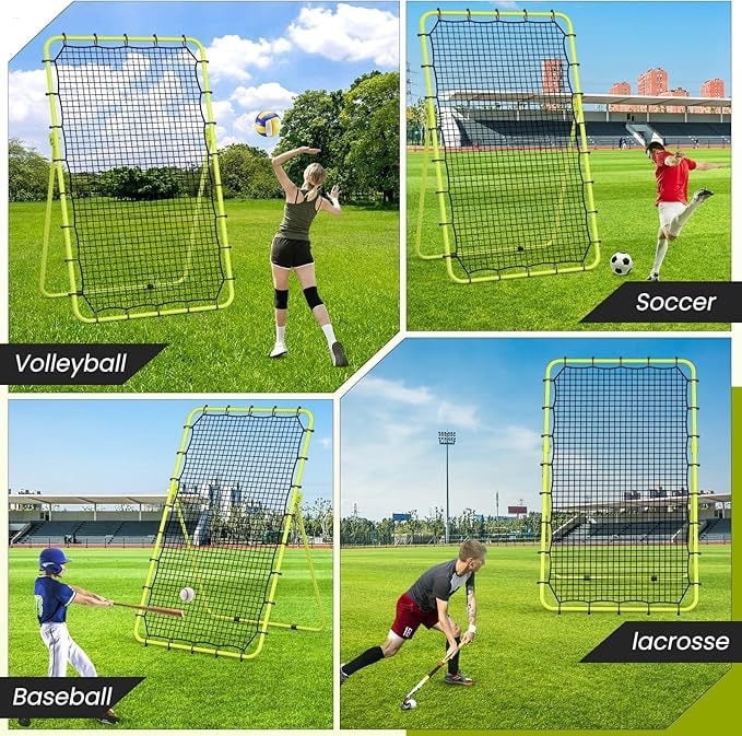 7x4ft Volleyball Rebound Net with 5 Adjustable Angles, Portable Practice Net for Beginners & Pros