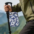 thumbnail image 4 of COEQINE Lightweight Forearm Crutch Bag for Seniors Tropical Hibiscus Navy Walking Cane Storage Pouch, with 2 Zipper Pockets, Large Capacity, Hands-Free, for Men Women, 4 of 7