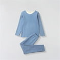 thumbnail image 2 of zbxnLI Kids Thermal Underwear Sets for Boys Girls 2 Pieces Basic Layer Tops Bottoms Pants Set Fall Winter, 2 of 3