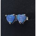 thumbnail image 4 of 6.8mm Heart Blue Opal Sterling Silver Earrings, 4 of 6