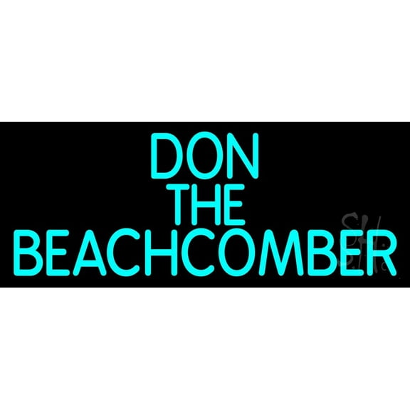 Blue Don The Beachcomber Tiki Bar LED Neon Sign 13 x 32 - inches, Clear Edge Cut Acrylic Backing, with Dimmer - Bright and Premium built indoor LED Neon Sign for Bar decor.