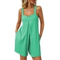 thumbnail image 2 of aidice Summer Rompers for Women Low Neck Sleeveless Trendy Comfy Ruched Casual Loose Shorts Jumpsuits, 2 of 7