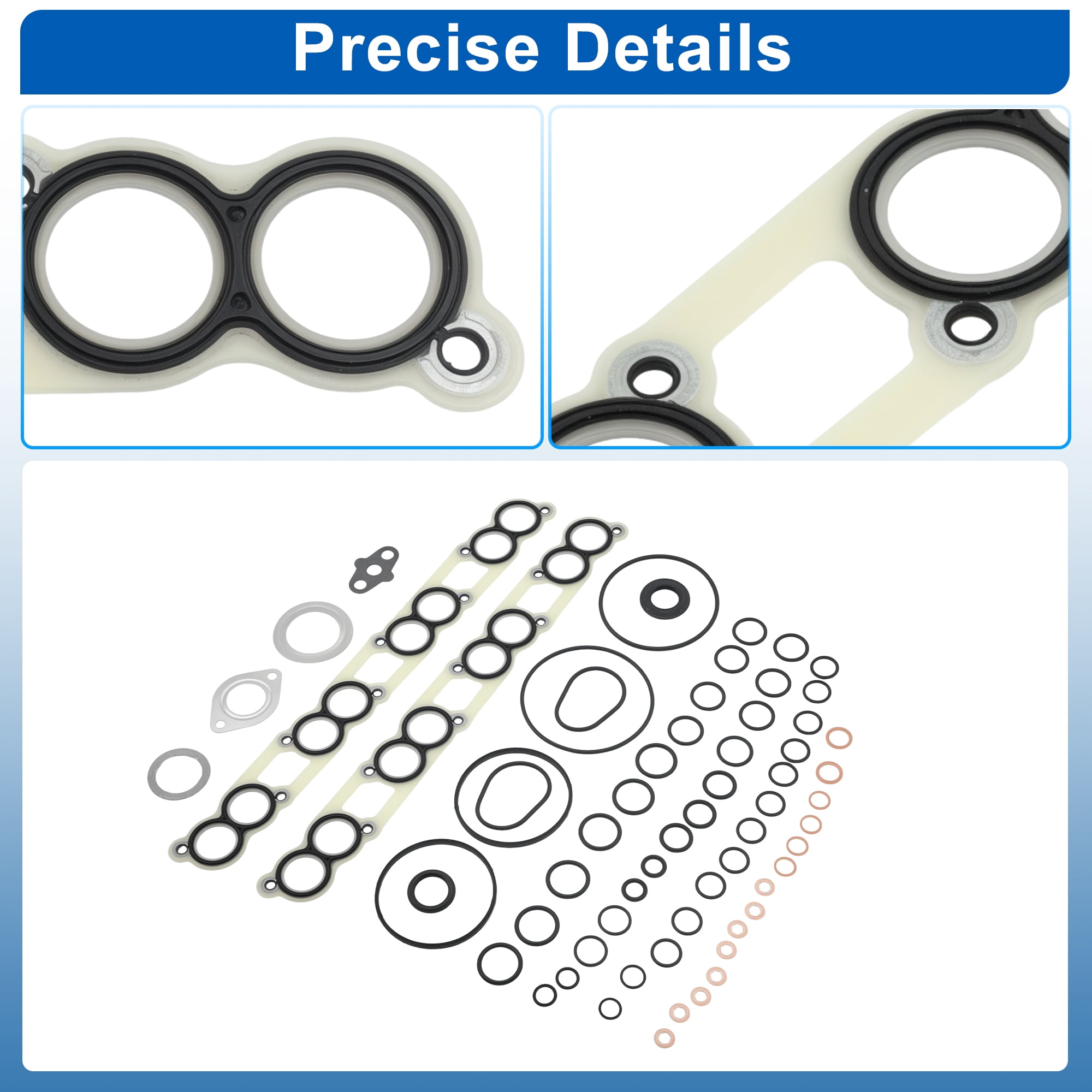 MIS19311 Lower and Upper Intake Manifold Plenum Gasket for Ford E350 E450 Excursion F250 F350 F450 F550 Super Duty 6.0L V8 Turbo-Power Stroke