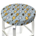 thumbnail image 3 of Daiia Lightning Bolts Pattern Stool Covers Round,Round Bar Stool Covers Waterproof Bar Chair Covers Washable Stool Cushion Slipcover for 12-14 Inch Chair-12 inch, 3 of 7