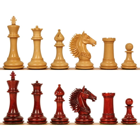 Copenhagen Staunton Chess Set with Padauk & Boxwood Pieces - 4.5" King