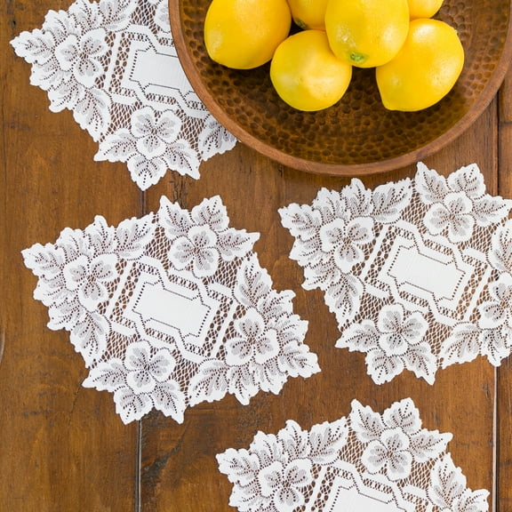 Heritage Lace 12 x 9 in. Heirloom Doily - White - Set of 4