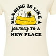 thumbnail image 3 of Peanuts - Reading Is Like A Journey To A New Place - Juniors Fitted Graphic T-Shirt, 3 of 6