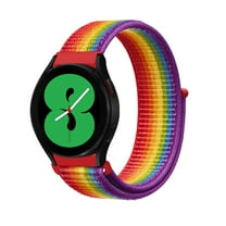 KONEE Nylon Bnad Compatible with Samsung Galaxy Watch 5 40/44mm, Watch 5 Pro 45mm, Watch 4 Classic 42/46mm Strap Velcro Bracelet Adjustable Replacement Wristband for Samsung Galaxy 42mm - Rainbow