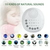 Sleep Sound White Noise Portable Therapy Machine with 3 Timers & 15 Natural Sound Options for Baby Kids Home Office Bedroom
