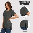 thumbnail image 2 of TEMOFON Tops for Women Short Sleeve Shirts Round Neck Tops Casual Short Sleeve for Women Tunic Tops Trendy Loose Ladies Shirts Blouses, 2 of 6