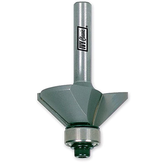 ivy classic 10870 45-degree chamfer carbide router bit with ball bearing, 1/4" shank, 1/hang box