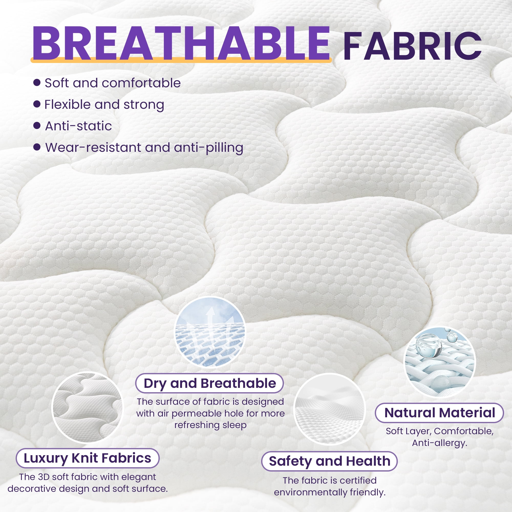 Queen Rose Queen Size 14 Inch Hybrid Mattress in a Box, Pocket Coils & Memory Foam, Medium Firm Pillow Top