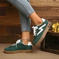 thumbnail image 5 of Rokment Womens Vintage Skateboarding Shoes Trendy Casual Suede Platform Low Top Fashion Sneakers Comfortable Skate Tennis Shoes Green Size 6, 5 of 7