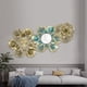 thumbnail image 1 of Espejo de pared de lujo con luz de estilo nórdico, espejo de flores y hojas de albaricoque dorado, espejo decorativo de pared para pasillo de hierro, 1 of 5