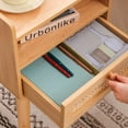 thumbnail image 6 of Urban Deco Nightstand with Wood Drawer,Storage Shelf Rectanglar, Bedside Table for Bedroom Fruniture, Living Room(Natural), 6 of 7