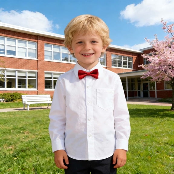 Dress Shirts for Boy Kids White Long Sleeve Shirt Boys Boys Button Down Shirts Girls School Uniform Shirts 6-7 Years