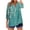 Green, variant on SnZhen 3/4 Sleeve Tops for Women Fashion Printed Casual Loose V-Neck Button Comfortable Versatile Bloues