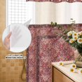 thumbnail image 3 of No Hook Shower Curtain, Red Boho Shower Curtains for Bathroom with See Through Top Window, Vintage Ethnic Tribe Abstract Art Floral Waterproof & Washable Bath Curtain Small Stall 36"x78", 3 of 9