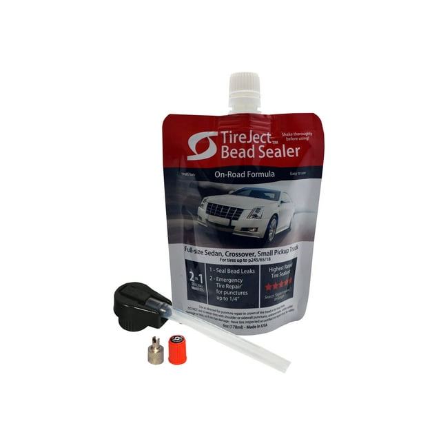Tireject Automotive Sedancrossovertruck Kit de sellador de neumáticos y sellador de cuentas 2 en 1 para reparación de fugas y pinchazos
