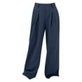 thumbnail image 2 of KelaJuan Women’s Pleated Work Pants Elastic High Waist Solid Color Wide Leg Pants Palazzo Pants, 2 of 6