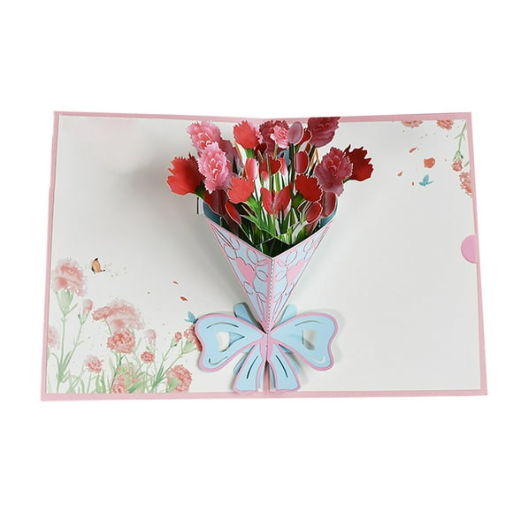 hoksml Mothers Day Gifts Deal Mother's Day Flower Pop-up Card-3D Card Spring Mother Greeting Card