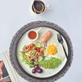 thumbnail image 4 of Round Placemats Heat Resistant Washable Non-Slip Woven Braided Table Mats Cotton Polyester Circle Insulated Place Mats for Dining Table Kitchen & Home Decor, 1Pc, Non-Slip & Reusable(Grey,14x14"), 4 of 7