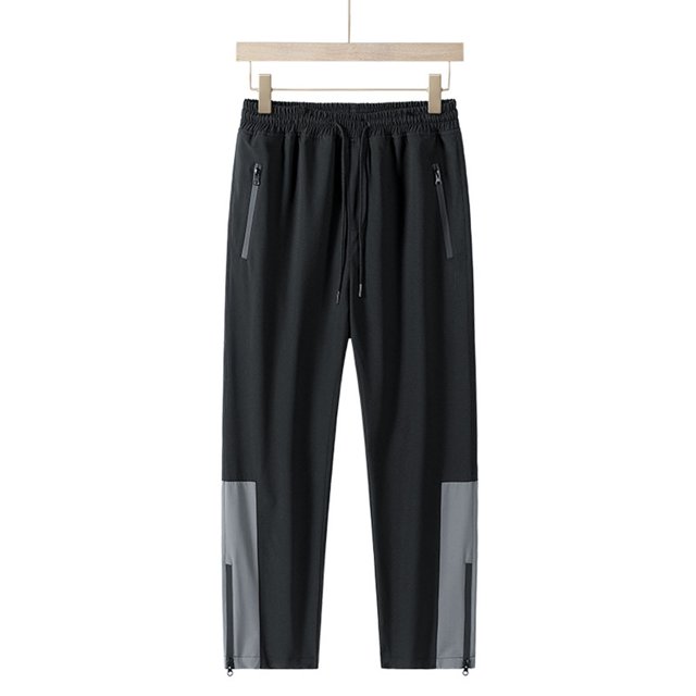 Pantalones largos para hombre, color liso, informales, lisos, a la moda, para exteriores, rectos, cortavientos, de poliéster