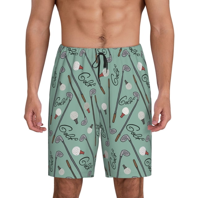 Balery golf equipment Pantalones cortos de pijama de punto de algodón para hombre con cinturilla y bolsillos-X-Large