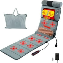 MJK Electric Massage Mat for Full Body with Heat and Movable Shiatsu Neck Back Massager Pillow, Massage Pad with 10 Vibration Motors & Lumbar Pillow, Gifts