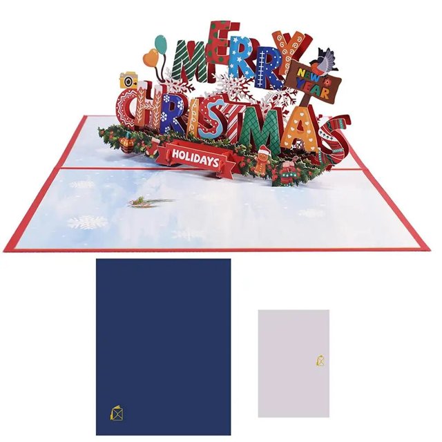 Tarjeta de Navidad 3D tarjetas de Papá Noel emergentes tarjetas de bendición invitaciones de fiesta de Navidad regalos tarjeta de felicitación de Año Nuevo tarjeta de regalo para niños postal