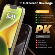 TOPVISION 3-Pack Enhanced Screen Protector for iPhone 13/14/13 Pro(6.1), 9H Hardness, Shatter Protection, HD Clear Tempered Glass, Full Coverage Easy, Case Friendly