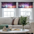 thumbnail image 5 of LALILO Kitchen Curtain Valance Galaxy Space Sky Stars Lights Rod Pocket Window Curtain 52"x 18" Set of 2, 5 of 7